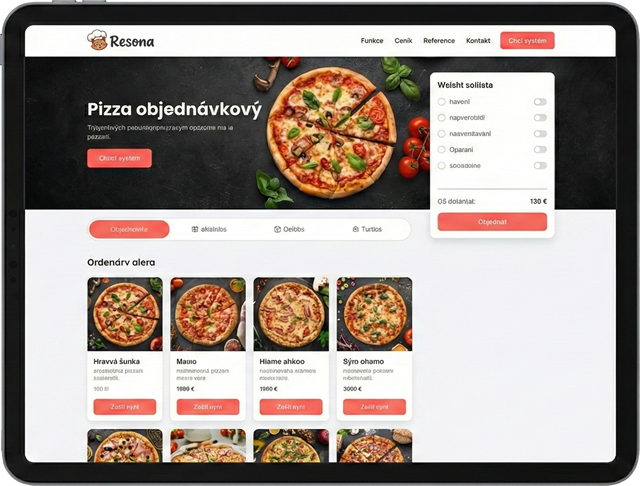 Online objednávkový systém Resona pro pizzerie v Prahaě